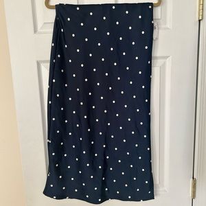NEW Satin Midi Slip Skirt polka dot